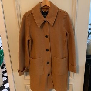 J Crew Camel Italian Boiled Wool Lady Coat Sweatercoat (12) Great for travel